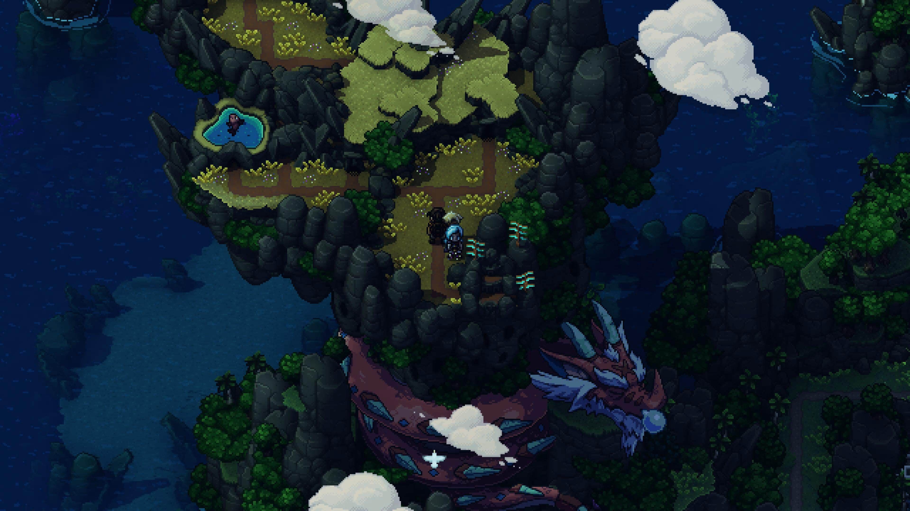 What other game has a giant sleeping dragon on the overworld map? 